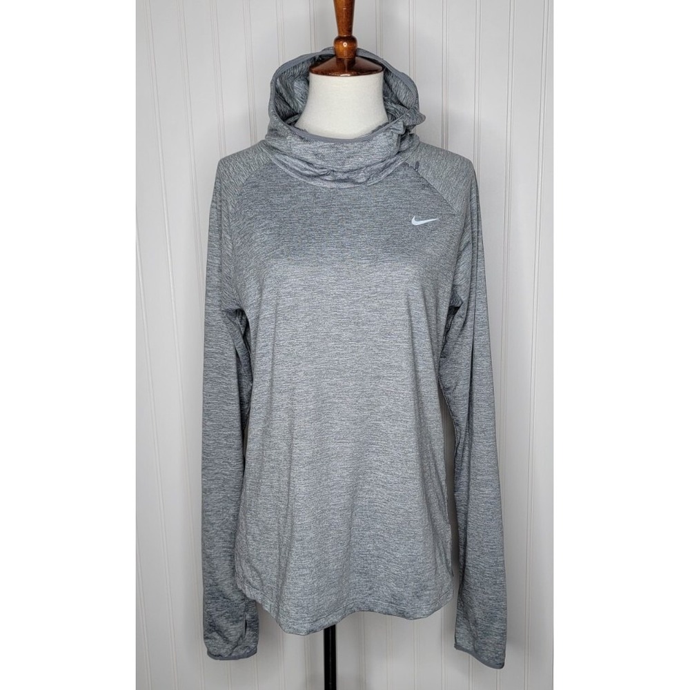 Nike Dri-Fit Funnel Neck Long sleeve Pullover Women's size Medium Gray Running